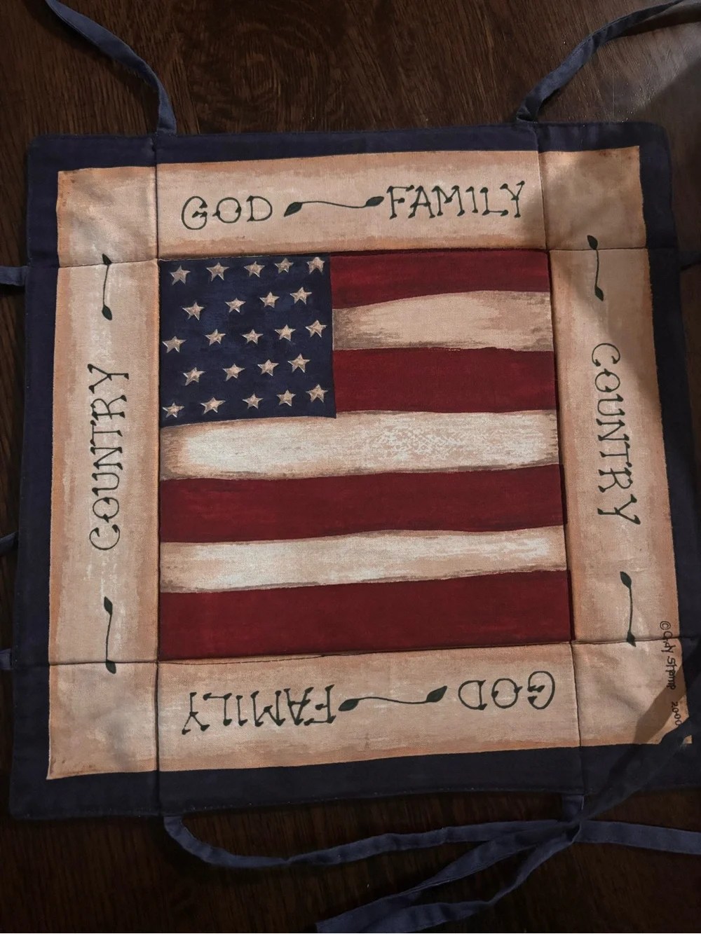 Patriotic Farmhouse Wall Plaque - Red, White & Blue
